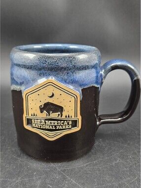 Deneen Pottery See America's National Parks Bison Mug 2022 Stoneware Coffee Cup